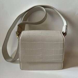 JW PEI Mini Flap Crossbody Purse in Ivory Croc